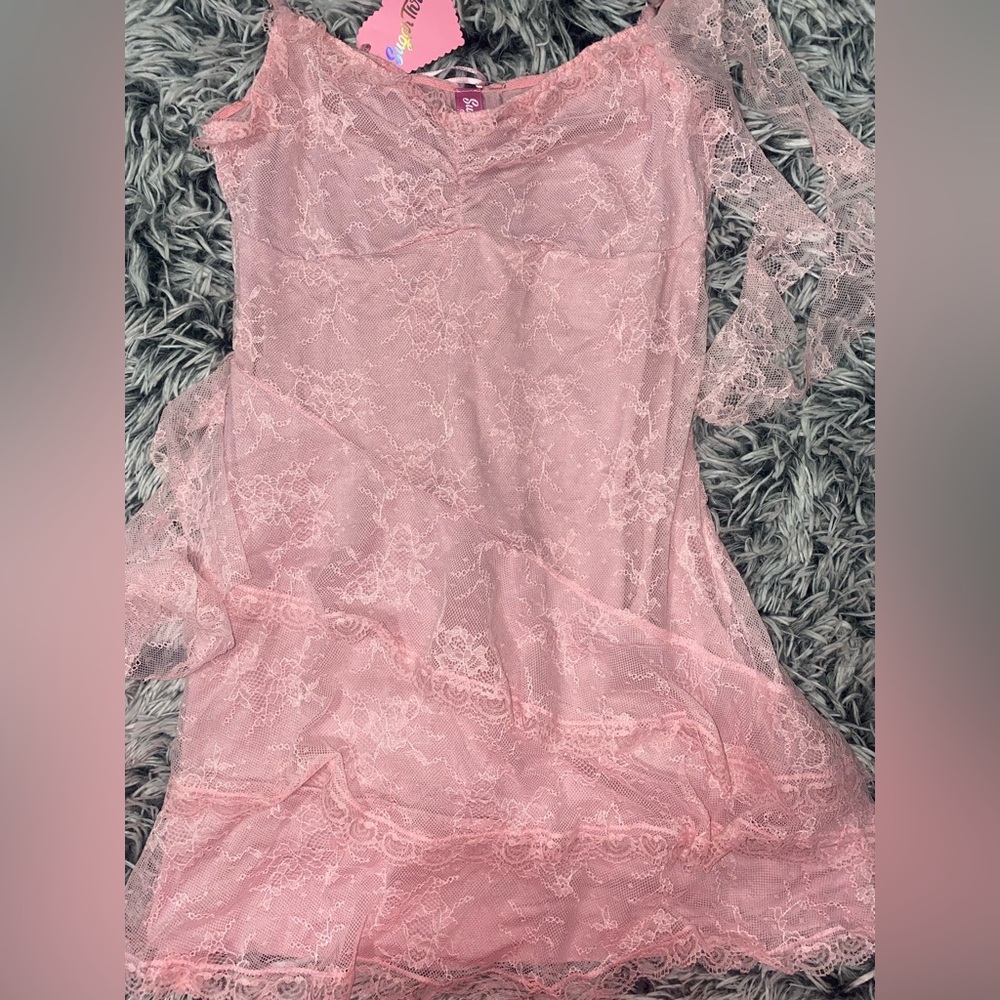 Sugar Thrillz Pink Jellyfish lace babydoll Dress - Picture 2 of 9